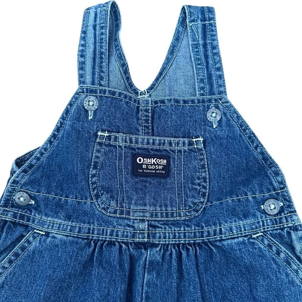 Vintage Oshkosh B’gosh Vestbak Denim Overalls New Blue 18-mths